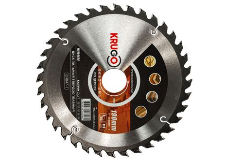 Диск пильный по дереву KRUGO 190 x 2.2/1.4 x 36T x 30 мм, изображение