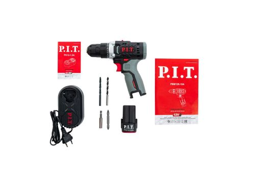 Дрель аккумуляторная P.I.T. PBM12K-10A/2 X-DRIVER 12В с 1 АКБ и З/У, изображение