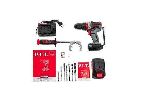 Дрель-шуруповерт ударная аккумуляторная P.I.T. PSB20H-13C/1 110Нм 20В с 1 АКБ и З/У, изображение
