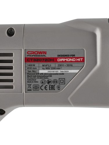 Дрель алмазного бурения электрическая CROWN CT32072DH BMC 1400 Вт, фотография