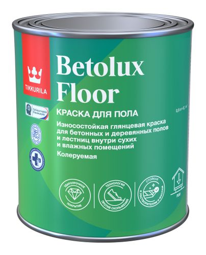 Краска Tikkurila/Tikkivala betolux floor для полов a гл 0,9л, фото