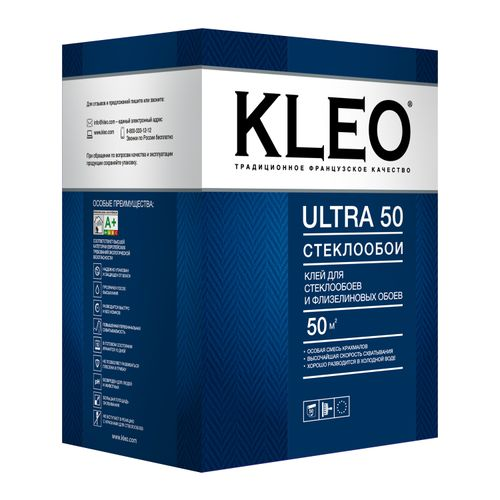 KLEO ULTRA 50, обойный клей для стеклообоев и флизелиновых обоев, 500г, вид