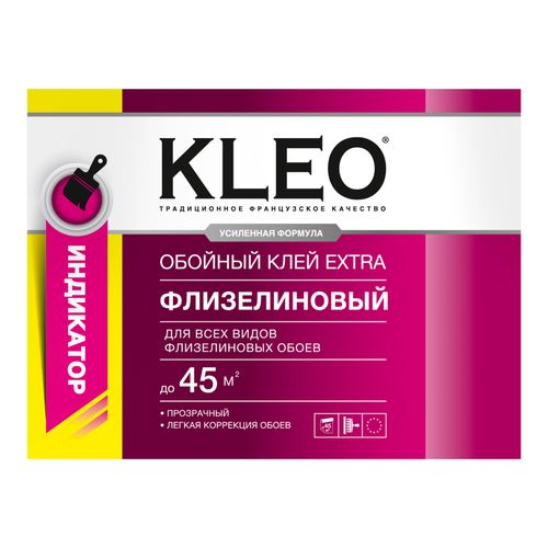 KLEO EXTRA 45 с индикатором, клей для флизелиновых обоев, 320г, фотография