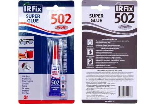 Цианакрилатный секундный клей IRFIX SUPER GLUE 502 3 г, детальное фото