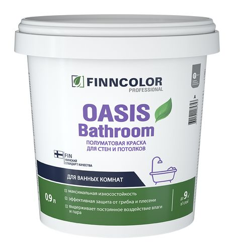Краска FINNCOLOR OASIS BATHROOM A полуматовая 0,9Л, фотография