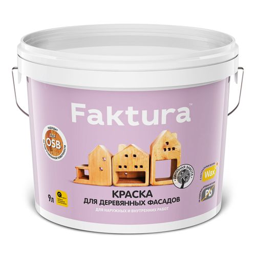 Краска Faktura для деревянных фасадов база С 9л, детальное фото