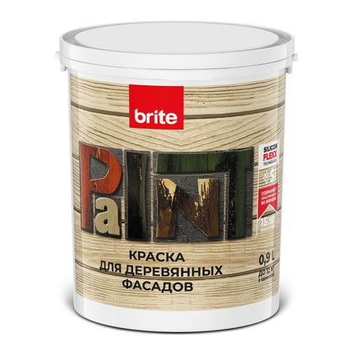 Краска BRITE FLEXX для деревянных фасадов база С, банка 0,9 л, изображение