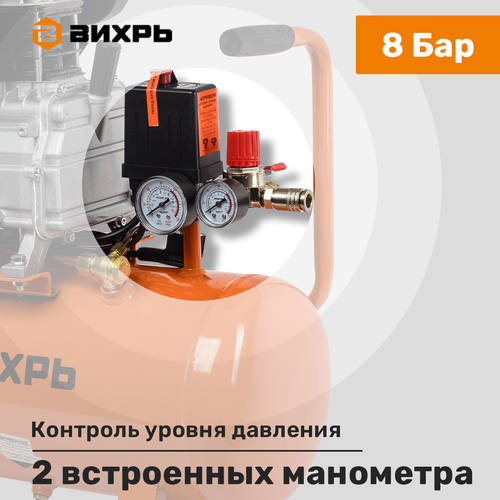 Компрессор масляный ВИХРЬ КМП-230/24, крупный план