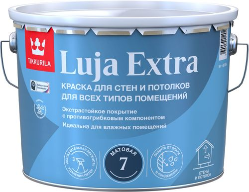 Краска Tikkurila/Tikkivala LUJA EXTRA БАЗА A матовая 9 л, фото