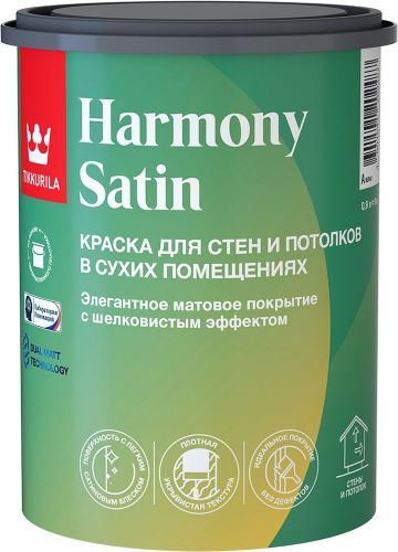Краска Tikkurila/Tikkivala HARMONY SATIN A матовая 0,9 л, крупный план