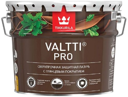Лазурь защитная Tikkurila/Tikkivala Valtti Pro Базовая 9 л глянцевая, фотография
