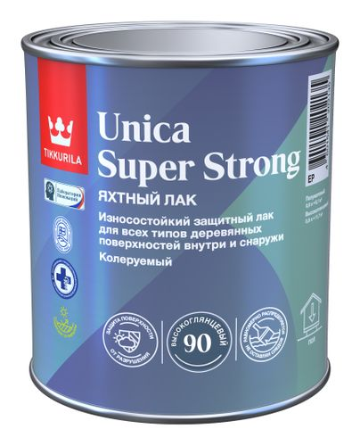 Лак универсальный Tikkurila/Tikkivala UNICA SUPER STRONG EP в/гл 0,9л, картинка