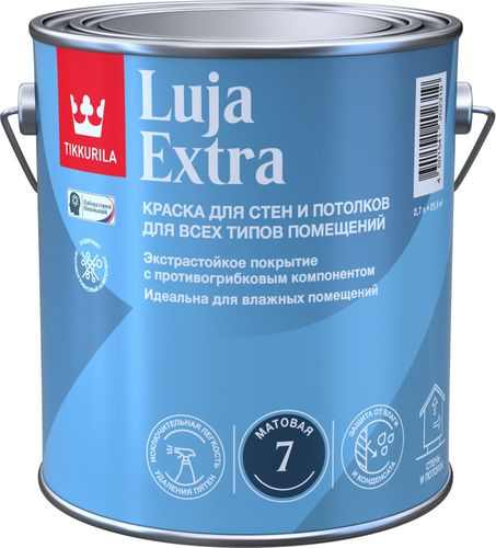 Краска Tikkurila/Tikkivala LUJA EXTRA БАЗА A матовая 2,7 л, детальное фото