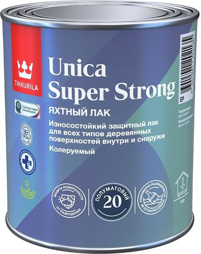 Лак универсальный Tikkurila/Tikkivala UNICA SUPER STRONG EP п/мат 0,9л, вид
