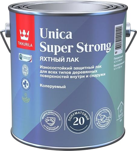 Лак универсальный Tikkurila/Tikkivala UNICA SUPER STRONG EP п/мат 2,7л, детальное фото
