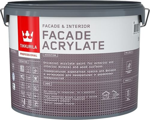 Краска фасадная Tikkurila/Tikkivala Facade Acrylate A гл/мат 9л, картинка