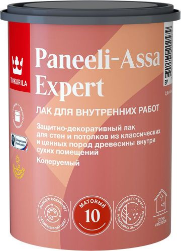 Лак интерьерный Tikkurila/Tikkivala PANEELI-ASSA EXPERT EP матовый 0,9 л, фото