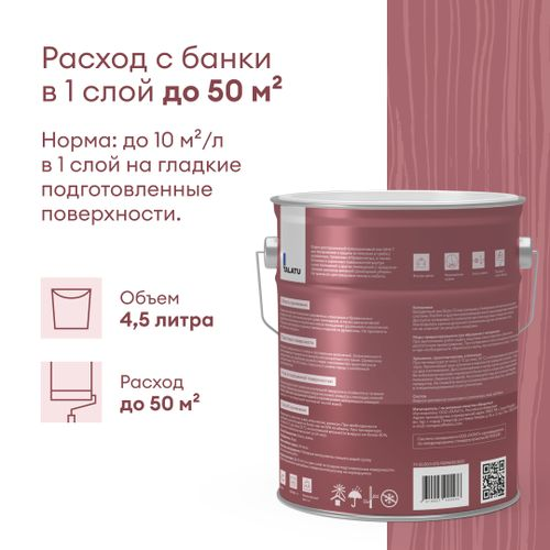 Лак для стен и потолков матовый TALATU LEHTI 7 4,5 л, крупный план