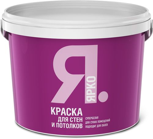 Краска для стен и потолков ЯРКО белая ведро 6 кг, картинка
