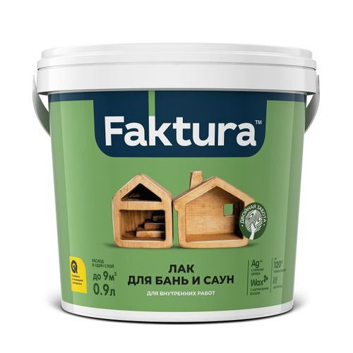 Лак FAKTURA для бань и саун,ведро 0,9 л, детальное фото