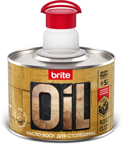 Масло-воск BRITE FLEXX для столешниц банка 0,5 л, фото