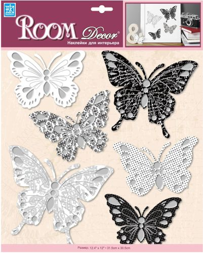 Наклейки декоративные Room Decor Бабочки 30,5x31,5 мм влагостойкие, вид
