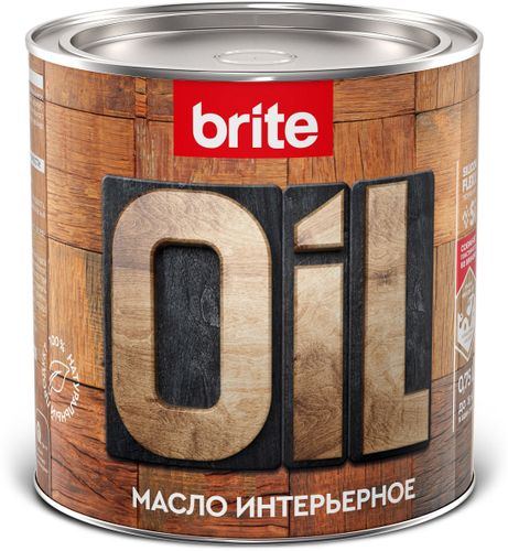 Масло BRITE FLEXX интерьерное бесцветное 0,75 л, крупный план