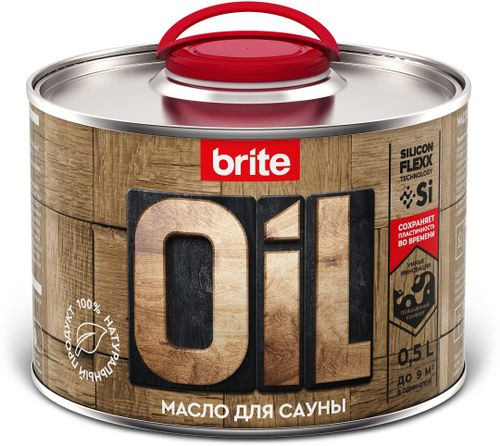 Масло BRITE FLEXX для саун 0,5 л, крупный план