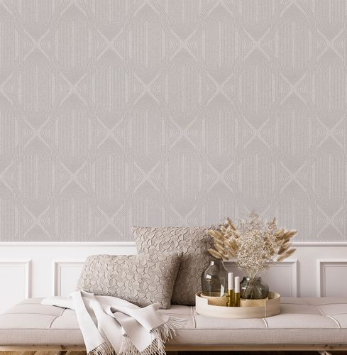 Виниловые обои WallSecret Bottega 8707-24 светло-серые 1,06х10,05 м, изображение