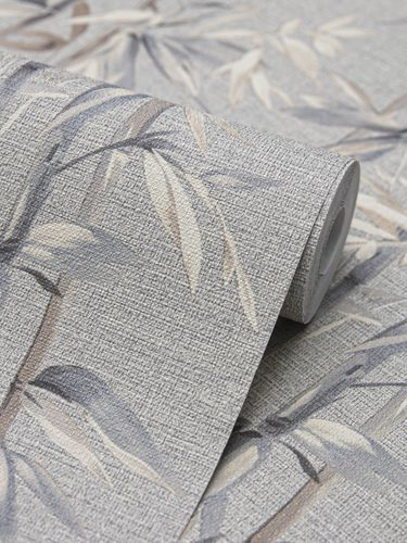 Виниловые обои WallSecret Bamboo 8735-14 серые 1,06х10,05 м, картинка