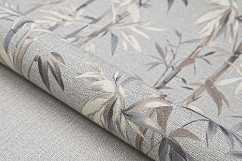Виниловые обои WallSecret Bamboo 8735-14 серые 1,06х10,05 м, детальное фото