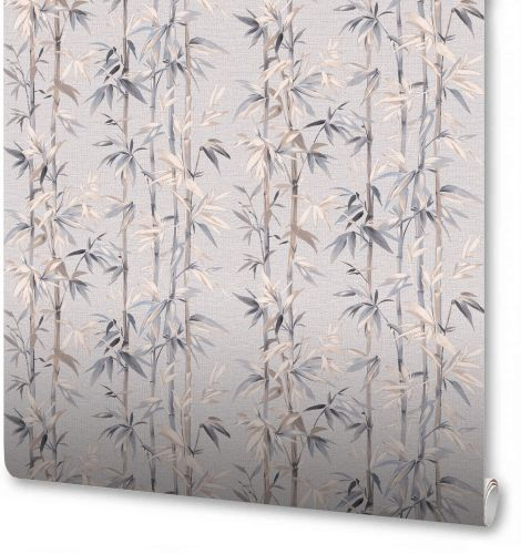 Виниловые обои WallSecret Bamboo 8735-14 серые 1,06х10,05 м, фотография