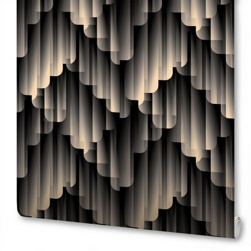 Виниловые обои WallSecret Cascade 8820-19  черные 1,06х10,05 м, фото