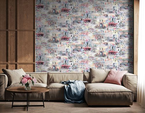 Виниловые обои WallSecret Bonjour 8685-10 разноцветные 1,06х10,05 м, фото