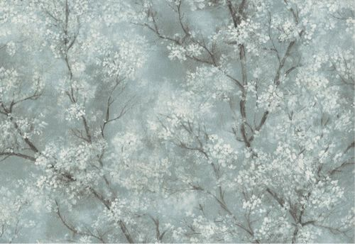 Виниловые обои SAKURA 375423 зеленые 1,06х10,05 м, картинка