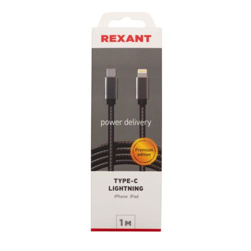 Кабель REXANT Type-C-Lightning PD 1 м, изображение