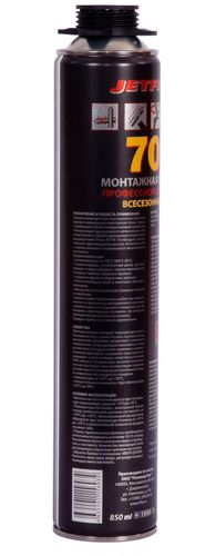 Пена монтажная JETFIX 70 профессиональная, 850мл., 950гр., фотография