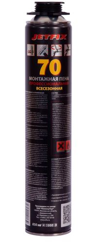 Пена монтажная JETFIX 70 профессиональная, 850мл., 950гр., фотография