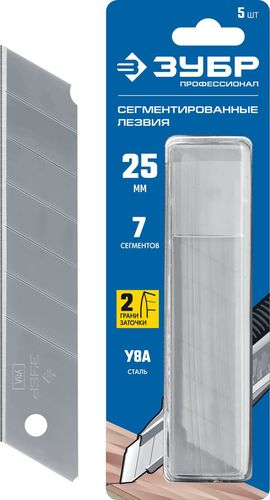 Лезвие для ножа ЗУБР запасное 25 мм 5 шт, изображение