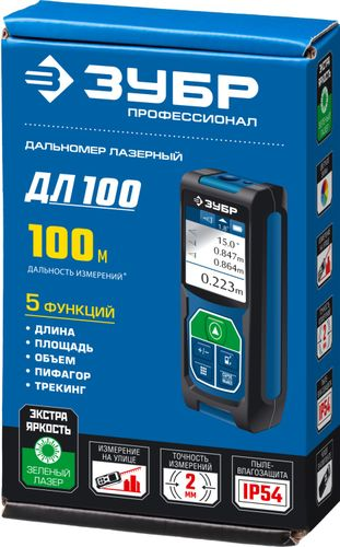 Лазерный дальномер ЗУБР Профессионал ДЛ - 100, 100 м, вид