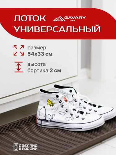 Лоток для обуви ячеистый Ромб 51×31 см коричневый, картинка