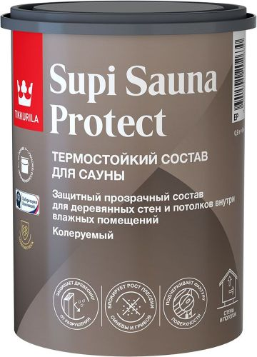 Состав для сауны Tikkurila/Tikkivala SUPI SAUNA PROTECT EP полуматовый 0,9 л, картинка