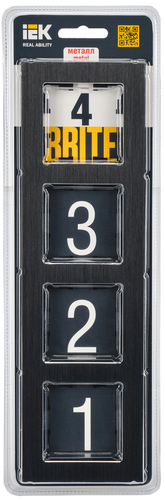 Рамка 4 поста IEK BRITE BR-M42-M-K02 металлик черный, фотография