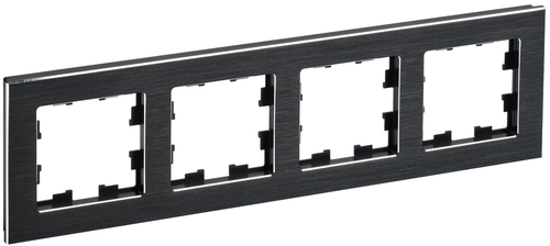 Рамка 4 поста IEK BRITE BR-M42-M-K02 металлик черный, вид