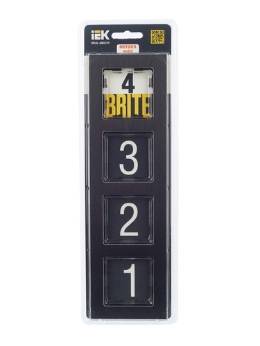 Рамка 4 поста IEK BRITE BR-M42-M-K02 металлик черный, вид