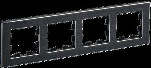 Рамка 4 поста IEK BRITE BR-M42-M-K02 металлик черный, фото