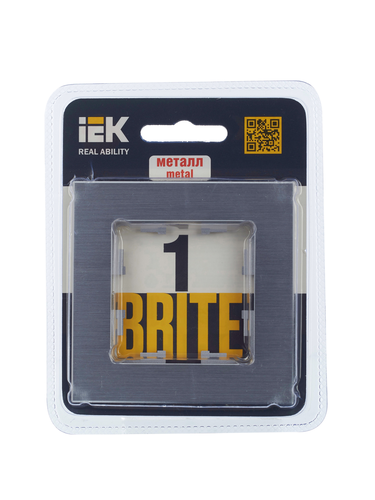 Рамка 1 пост IEK Праймер BR-M12-M-K47 алюминий, крупный план