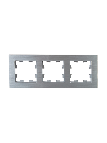 Рамка 3 поста IEK BRITE BR-M32-M-K47 алюминий, изображение