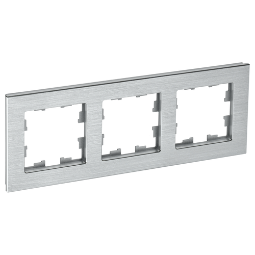 Рамка 3 поста IEK BRITE BR-M32-M-K47 алюминий, вид