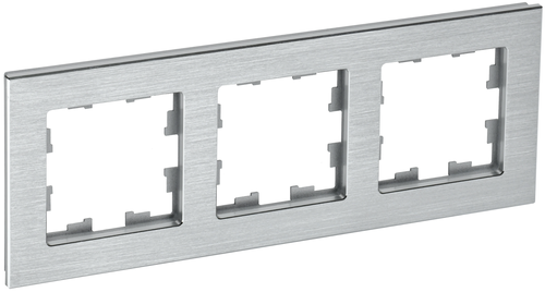 Рамка 3 поста IEK BRITE BR-M32-M-K47 алюминий, изображение